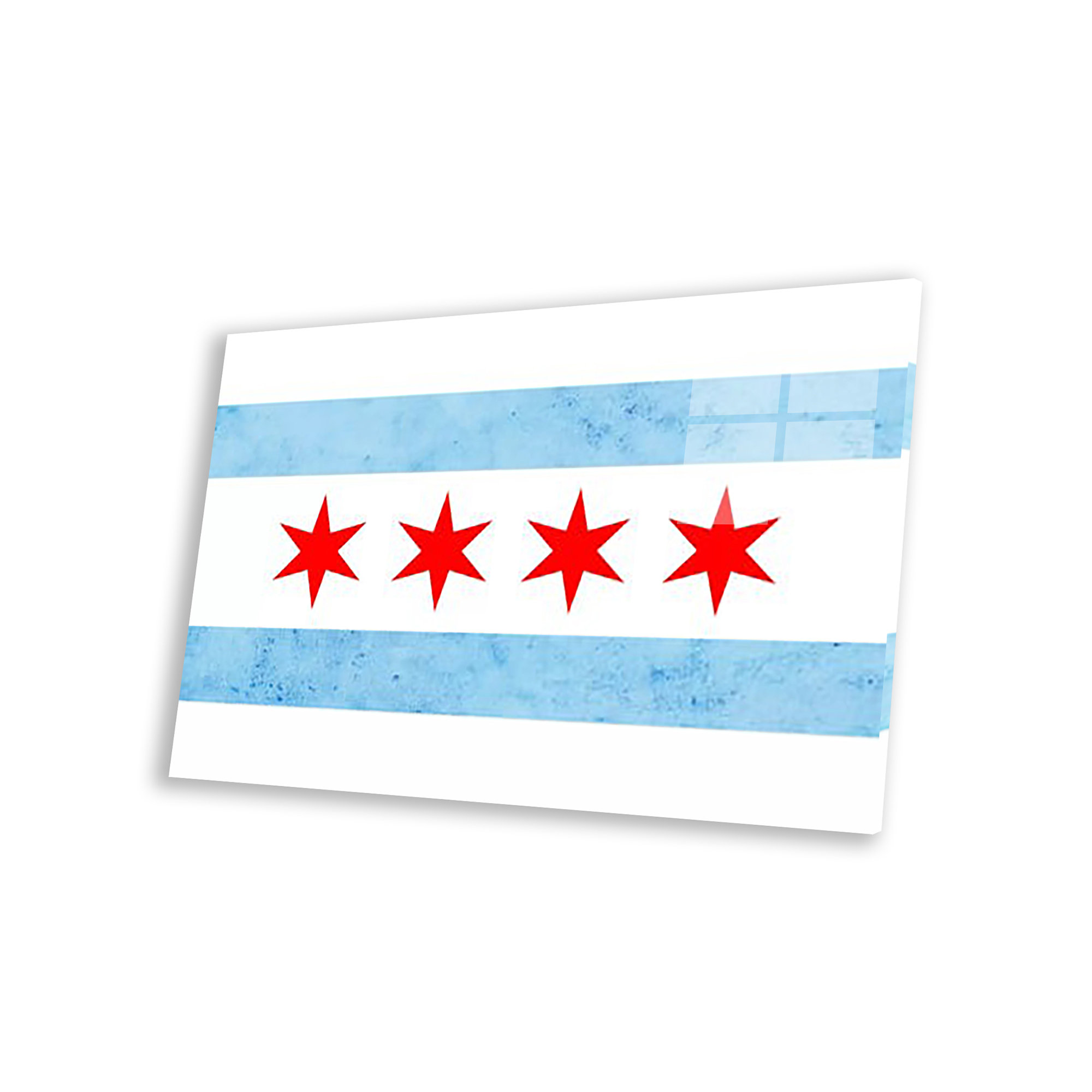 Latitude Run® Chicago City Flag (Partial Grunge) Print On Acrylic Glass ...