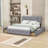 Queen Sized Upholstered Platform Bed with Tufted Headboard and Built-in Storage Drawers-1447297832