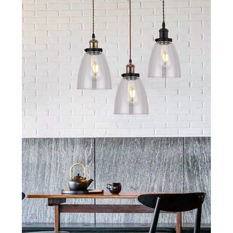 Calista 1 - Light Single Pendant, Clear, Black