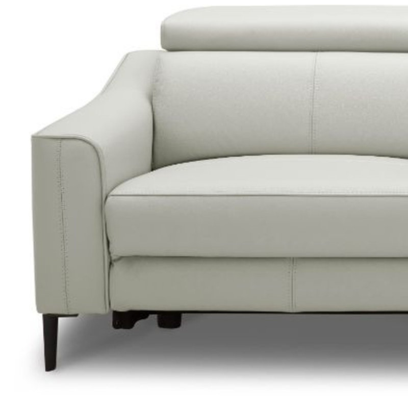 Neutra 74" Gray And Black Leather Reclining Sofa