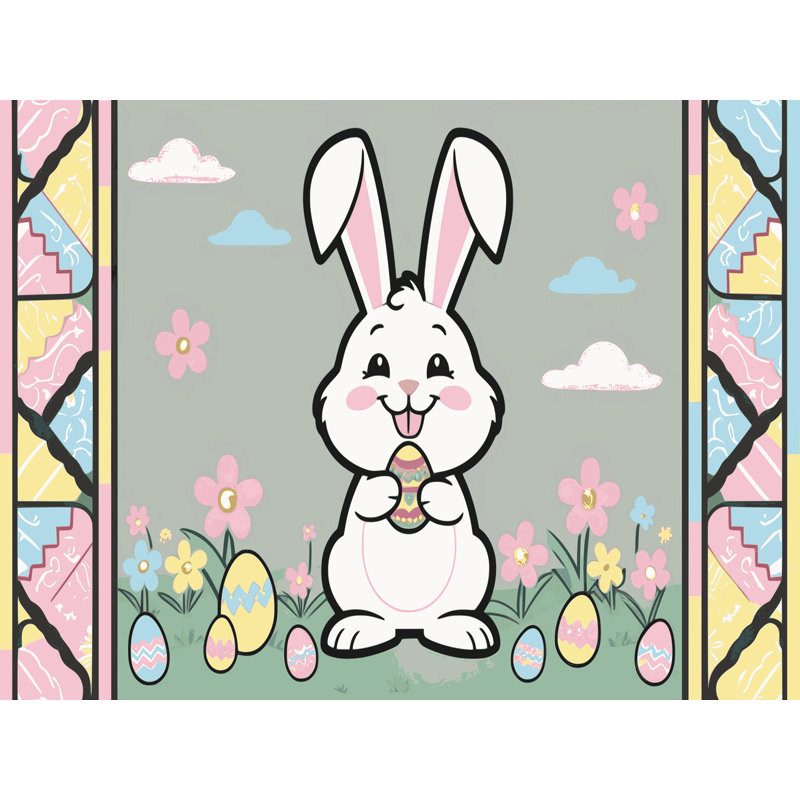 The Holiday Aisle® Easter Spring Holiday Rug, Rectangle 7' x 10'