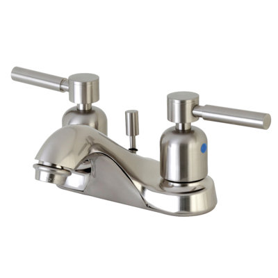 Robinet de salle de bain central à 4 poignées à 3 trous à fixation sur le comptoir avec robinet escamotable en plastique Kingston Brass