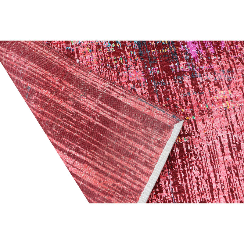 High-Quality Hand-Knotted Red And Multi Area Rug, Rectangle 8' x 10'