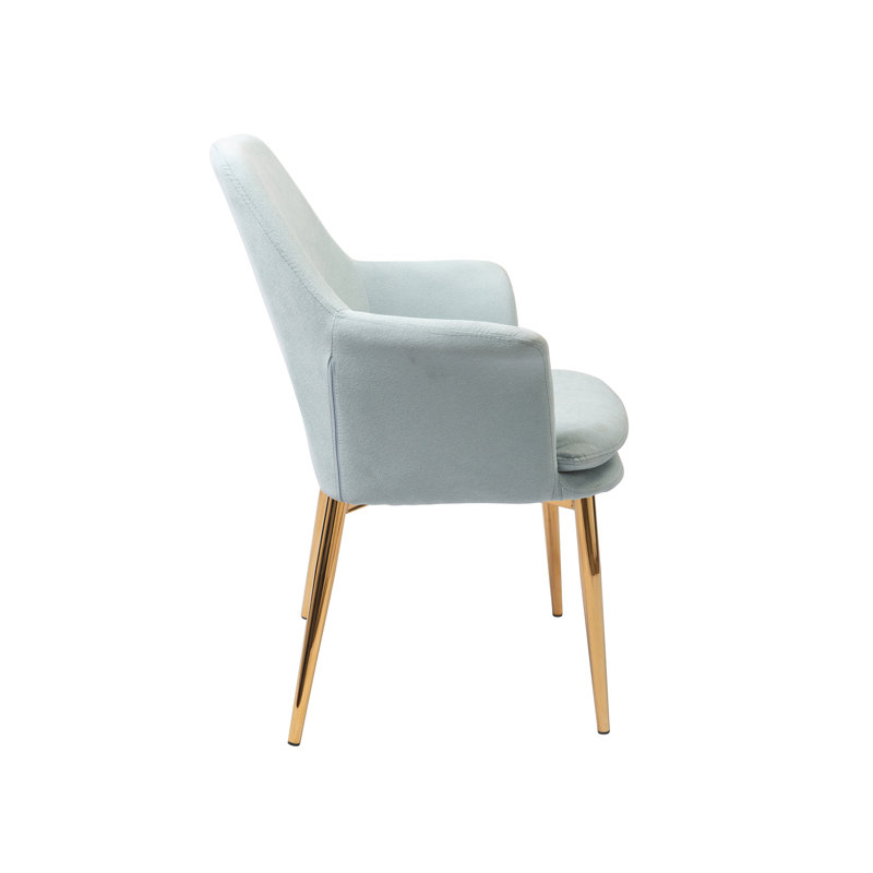Odetta 18.32'' H Velvet Upholstered Armchair, Light Blue