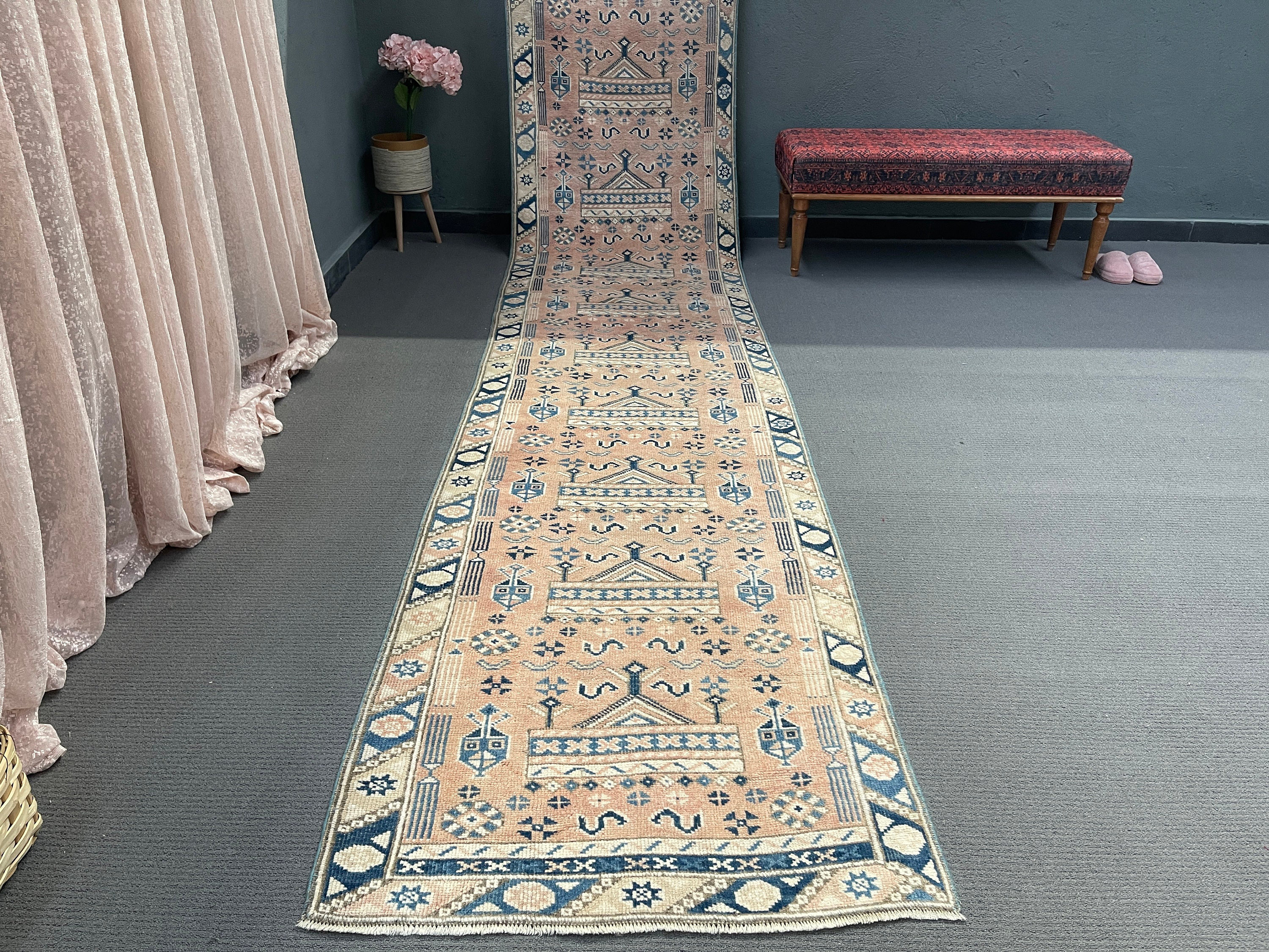 Bungalow Rose Classic Patchwork Runner Rug, 35.8x192.9 Inch Pink Rug ...
