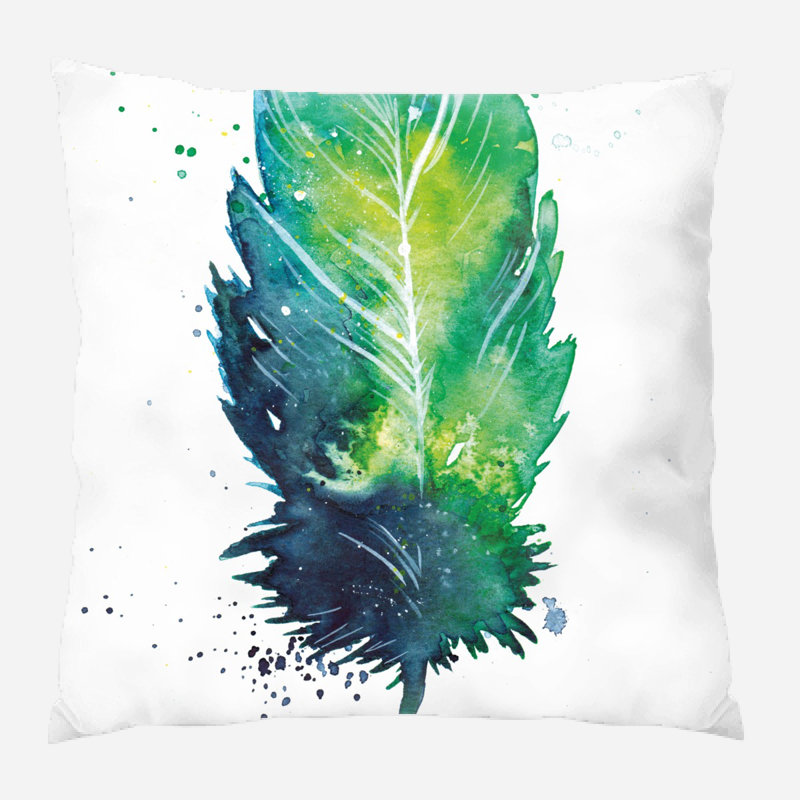 Coussin décoratif à plumes, Microsuède, Intérieur