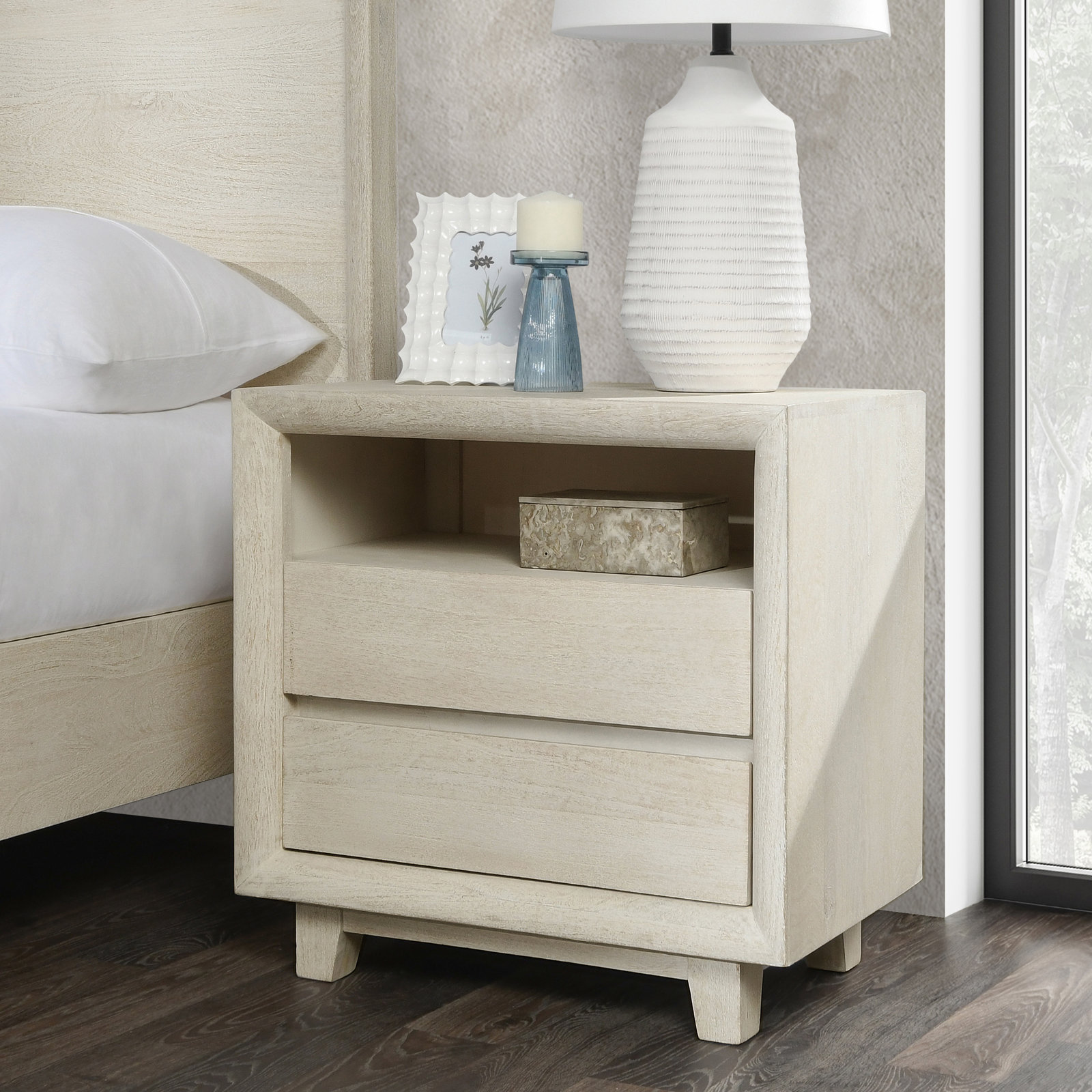 Longfellow 2-Drawer Mango Nightstand