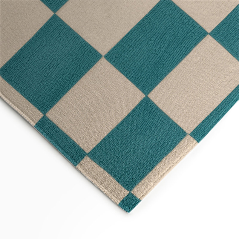 Tapis d'intérieur et d'extérieur à carreaux beige, Rectangulaire 3 pi x 5 pi