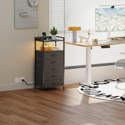 40.9cm W Metal Bedside Table