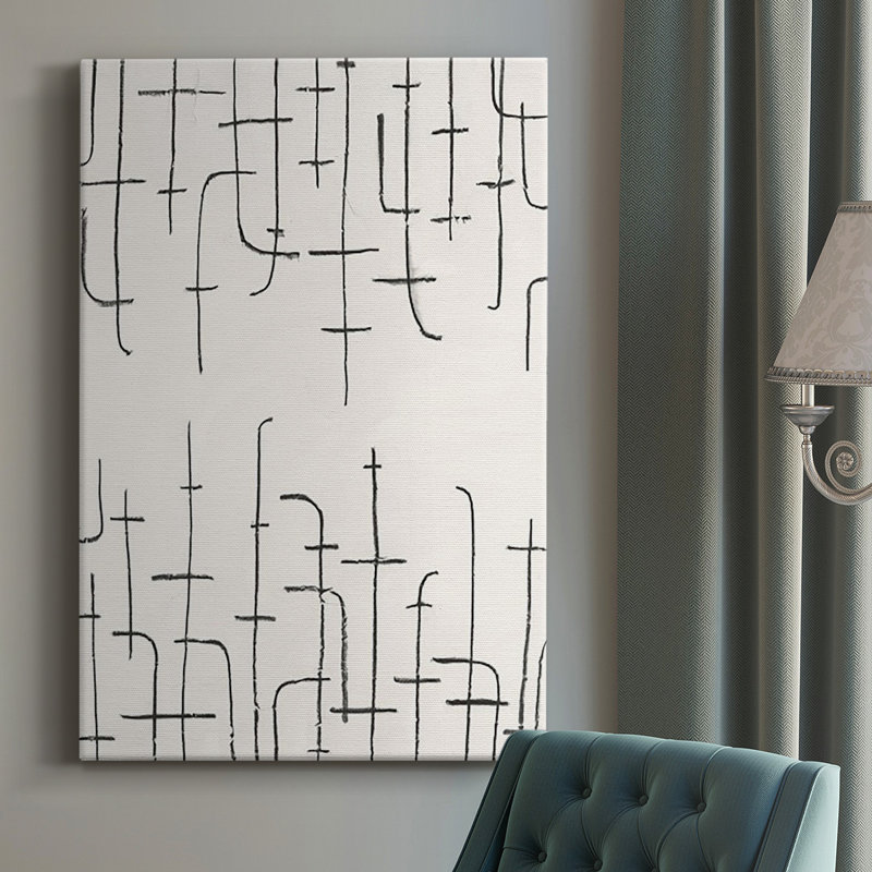 Arrangement vertical I, toile tendue avec châssis de qualité supérieure - prête à être accrochée, H 18 po x l 12 po x P 1 po