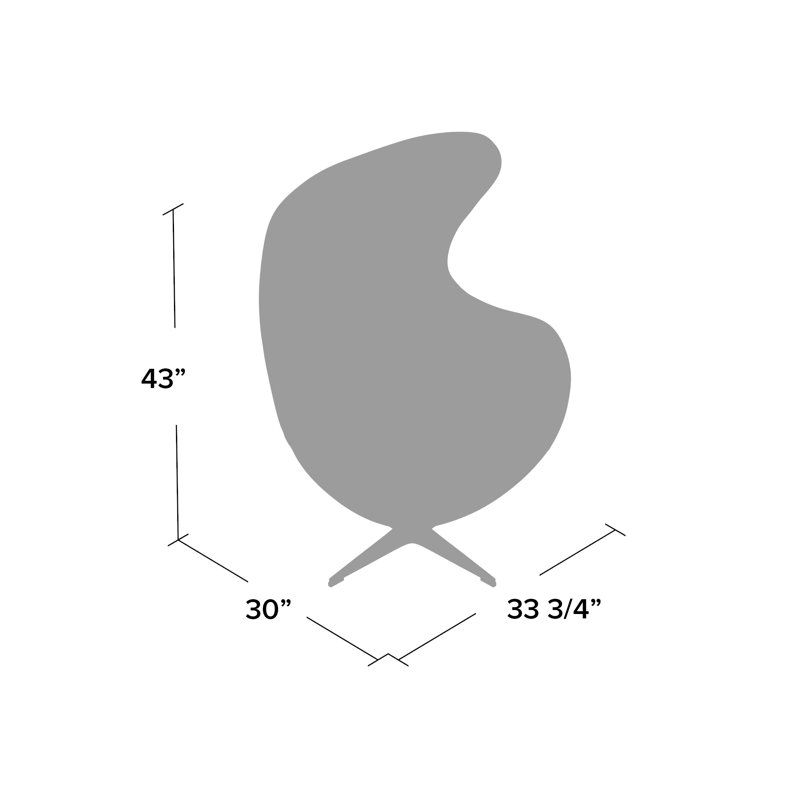 Fauteuil ballon pivotant de 33,75 po Ajabah, Similicuir blanc