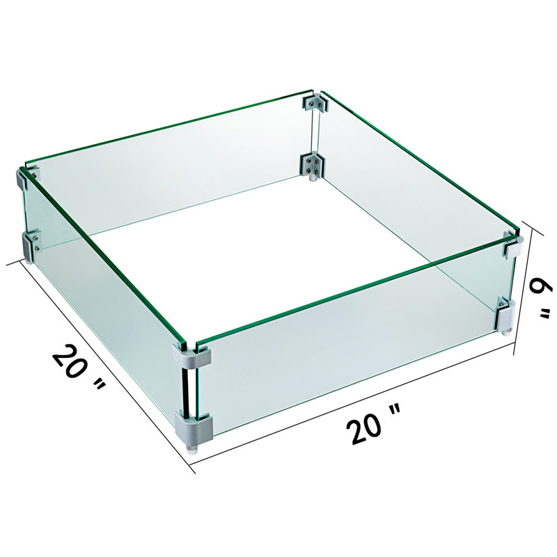 Verre de foyer Wind Wind, H 6 po x l 20 po x P 20 po