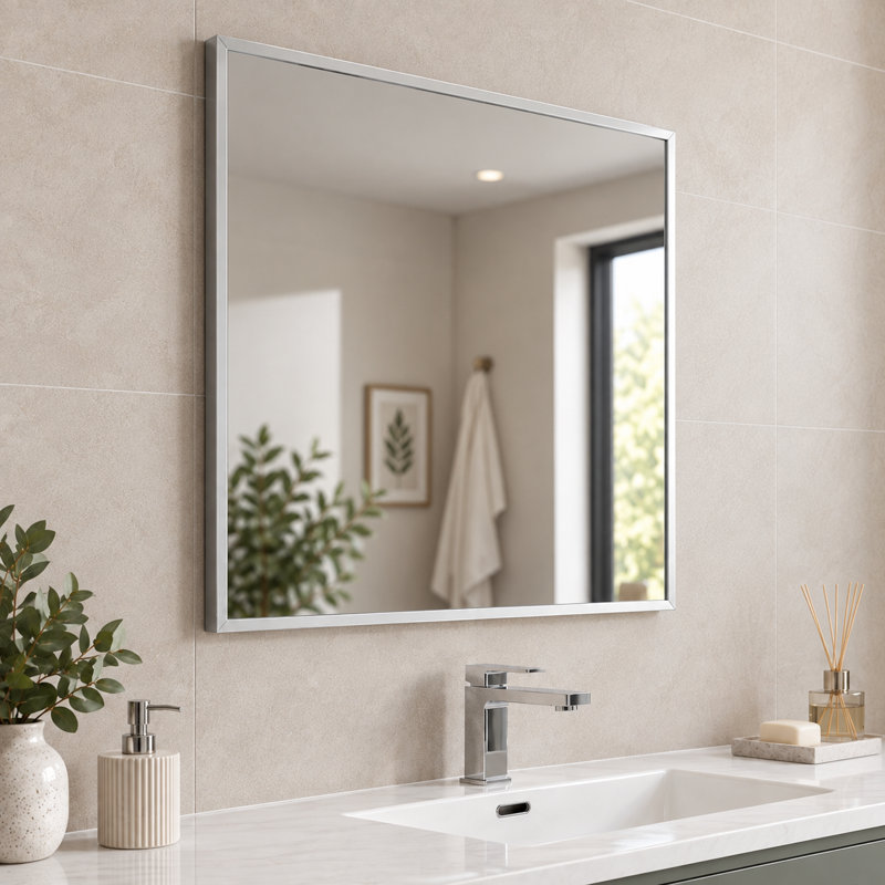 Flat Vanity Mirror, 70 cm H x 60 cm W