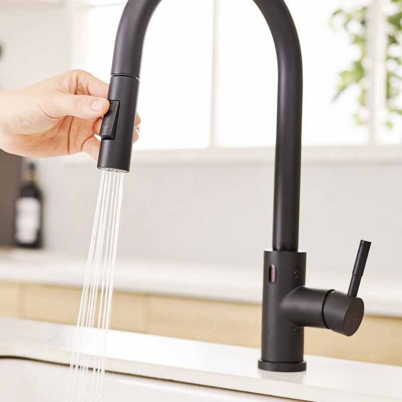 FLG Pull Down Touchless Kitchen Faucet, Black