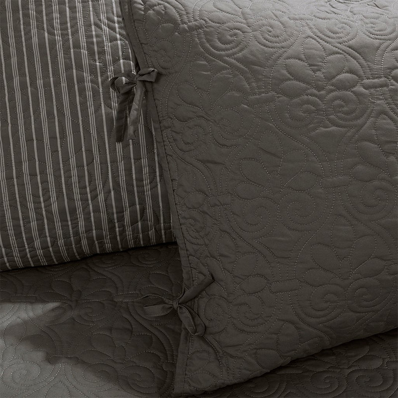 Dark Grey 6-Piece Reversible Twin Daybed Cover Set