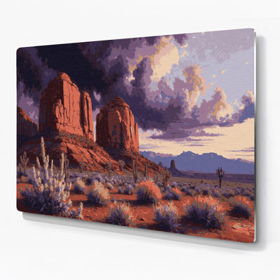 USA State Nevada Purple Metal Wall Art