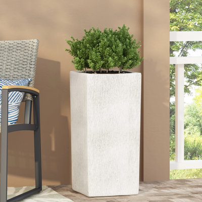 Jardinière - Étagère pour bassin à fleurs d'extérieur en oxyde de magnésium blanc antique, profondeur 13,11 po, largeur 28,17 po, hauteur 29,22 lb, emballage 30,5, poids 16,5 lb, support de contenant