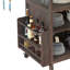 Chariot de salle à manger 40,5 po en bois massif autoportant avec plateau en acier inoxydable et roulettes verrouillables-700785824