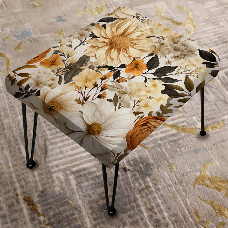 Rustic Floral Warmth Brilliance - Repose-pieds rectangulaire floral