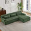  Canapé modulaire en L Chenille, canapé-lit modulaire surdimensionné à méridienne droite, design minimaliste pour le salon, sans assemblage, vert-313862344
