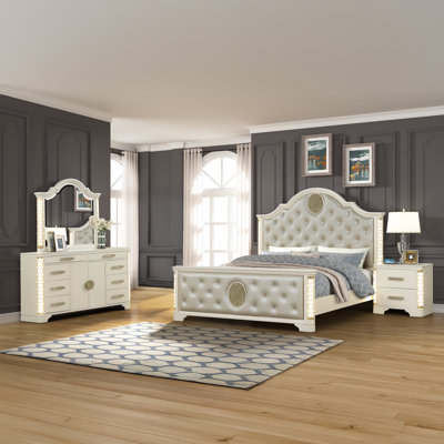 Ensemble de chambre rembourrée avec éclairage DEL Devien 5-N