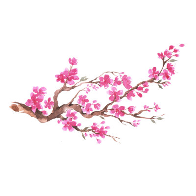 Branch Of Cherry Blossom by L0ngtime - Wrapped Canvas Print