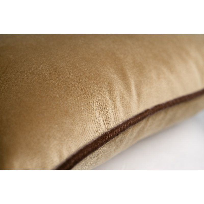 Velvet Pillow Cover & Insert, Sable, Square 20"