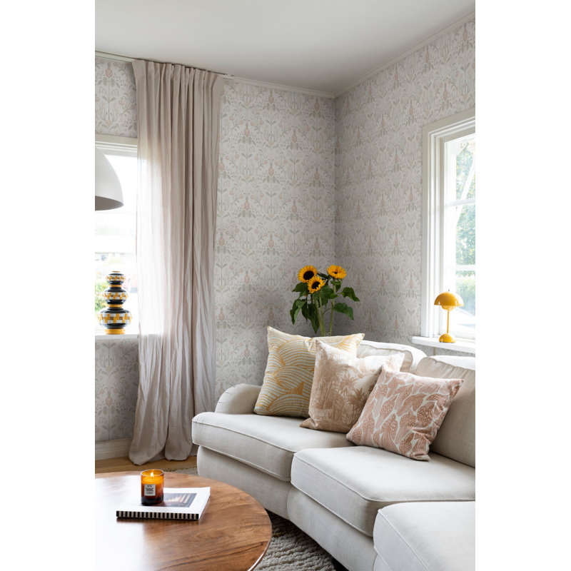 Huset I Solen Floral Wallpaper Roll, Powder Pink