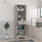 St. Clair Linen Cabinet, Two Interior  Shelves, Two Open Shelves, Single Door-1504835469