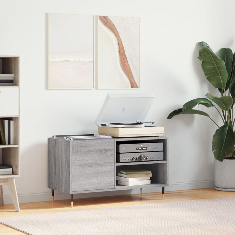 48cm H Media Shelves, Grey Sonoma
