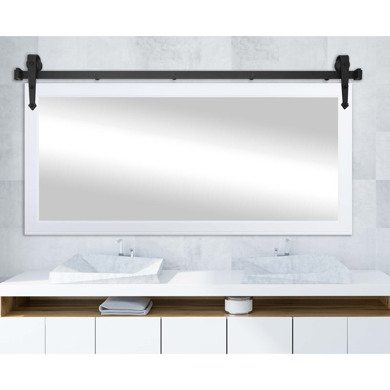 Neace Rectangle Mirror, White, 30.5" x 57.5"