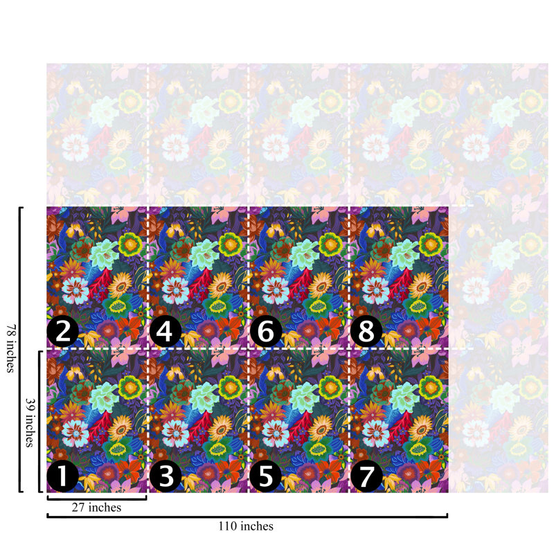 Colourful Floral Fantasy Wallpaper Green Pink Purple