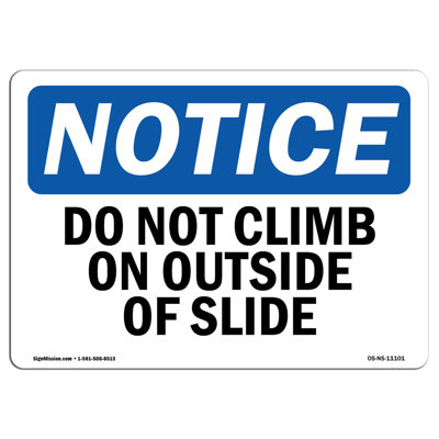 Avis de l'OSHA - Ne montez pas à l'extérieur de l'affiche