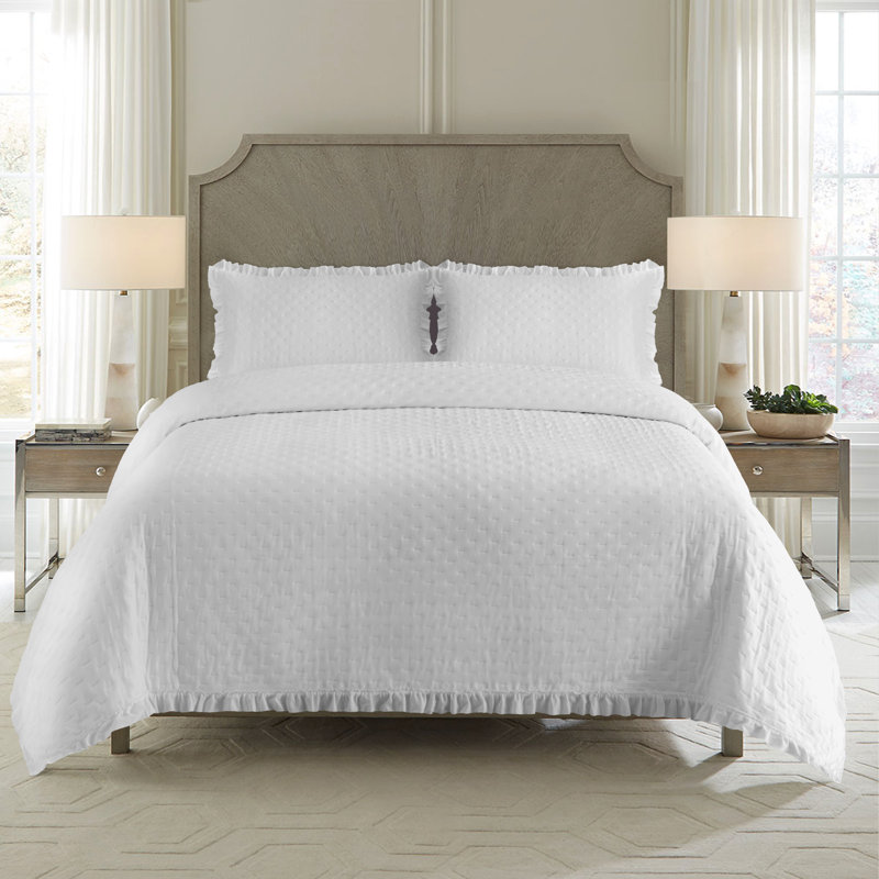 Polyester Quilt Set, Queen, Seafoam Blue
