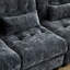Capacité de poids de 350 lb avec 4 positions réglables, 93 pouces 3 + 1 sièges et tissu chenille bleu, capacité de conception de 3 coussins décoratifs, chenille, décoratif