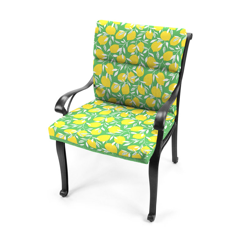 22" x 44" Outdoor Chair Cushion with Ties and Loop, Citrus Pod