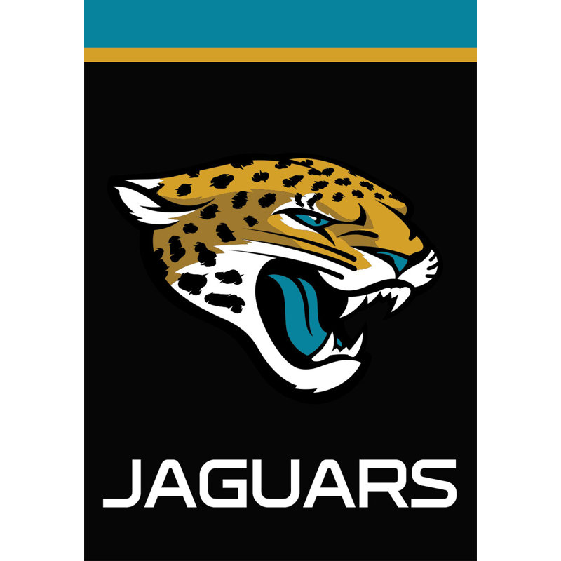 Drapeau de jardin Jacksonville Jaguars NFL, Jacksonville Jaguars, Noir / jaune / bleu / blanc