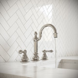 High Arc Torch Widespread Bathroom Faucet with Drain Assembly