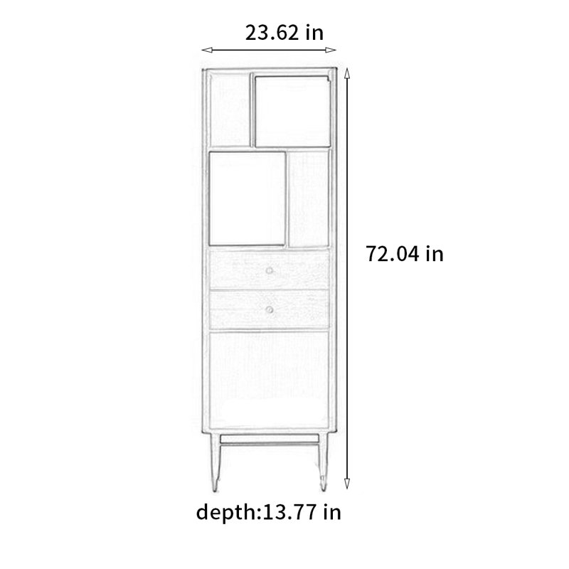 Bibliothèque standard H 72,04 "x l 23,62"