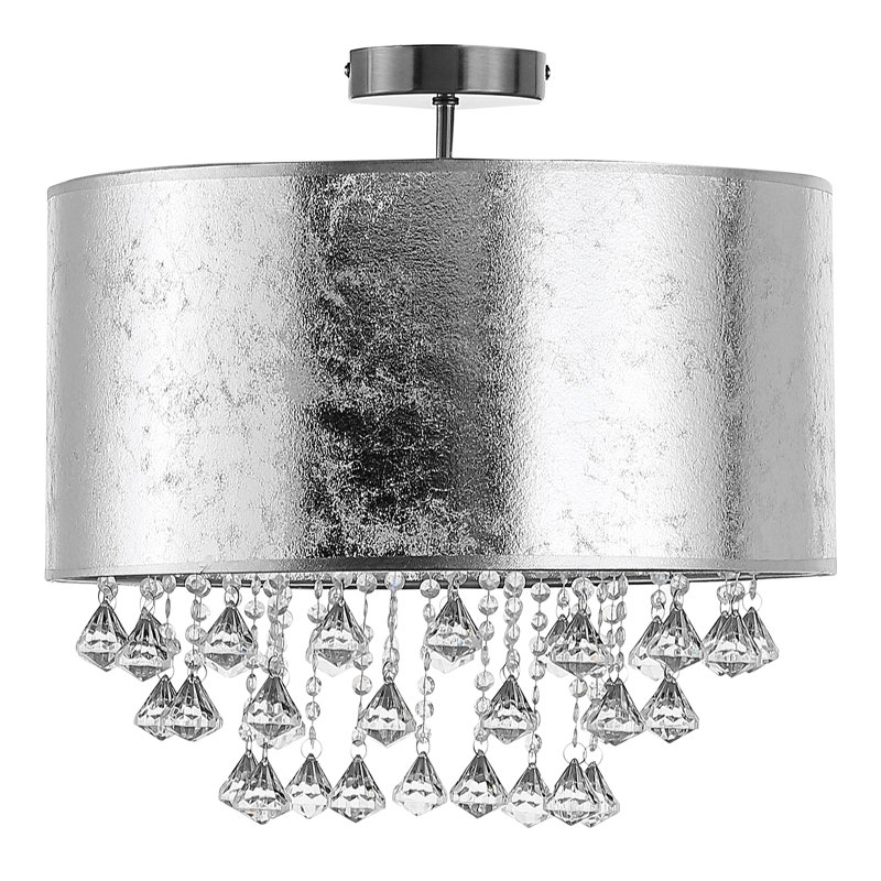 Abner Cotton / Cotton Blend Flush Mount, Silver