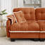Canapé-lit 70 po en chenille de 70 po, siège profond capitonné et matelassé 2 places avec 4 coussins et garniture pompon-129942983
