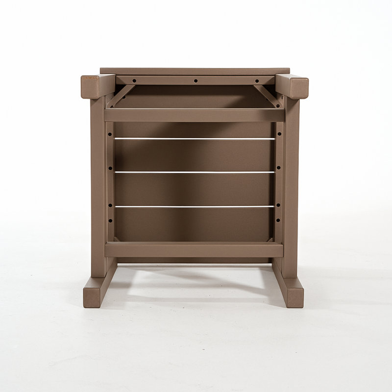 Ensemble de salle à manger 3 pièces pour l'extérieur, table de patio ronde en PEHD et 2 chaises sans accoudoirs