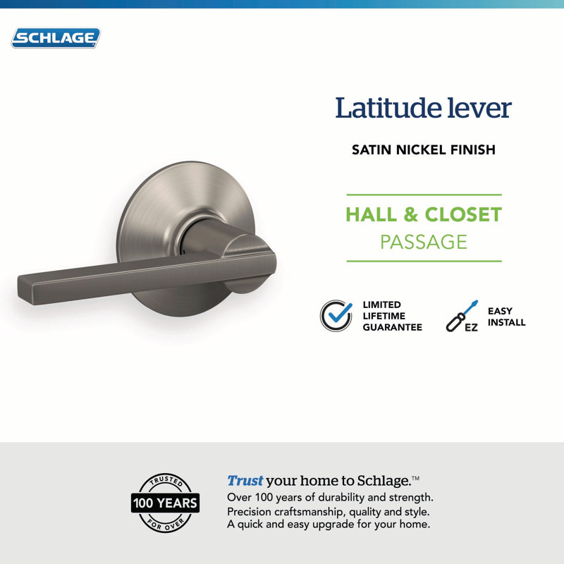 Serrure pour garde-robe Latitude, Nickel satiné