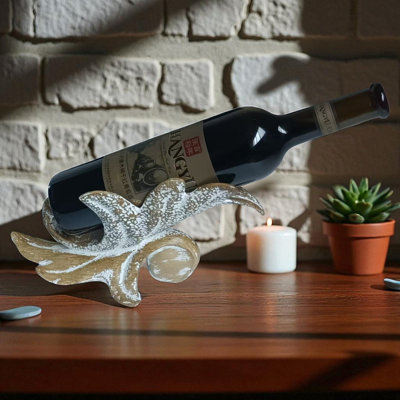 Stylish 1 Bottle Tabletop Wine Rack - Hand-Finished Freestanding Wine Bottle Holder for Indoor & Outdoor Home Décor