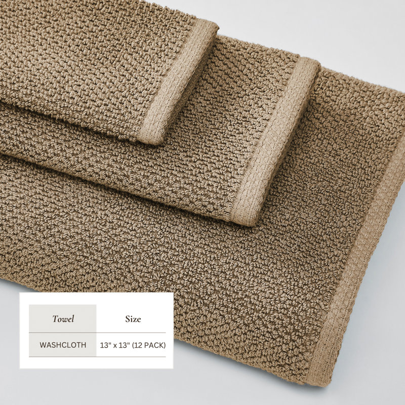 Essuie-mains 100% coton texturé, Moka