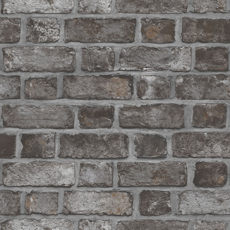 Peavine 10m x 52.8cm Matte Wallpaper Roll, Grey/Charcoal