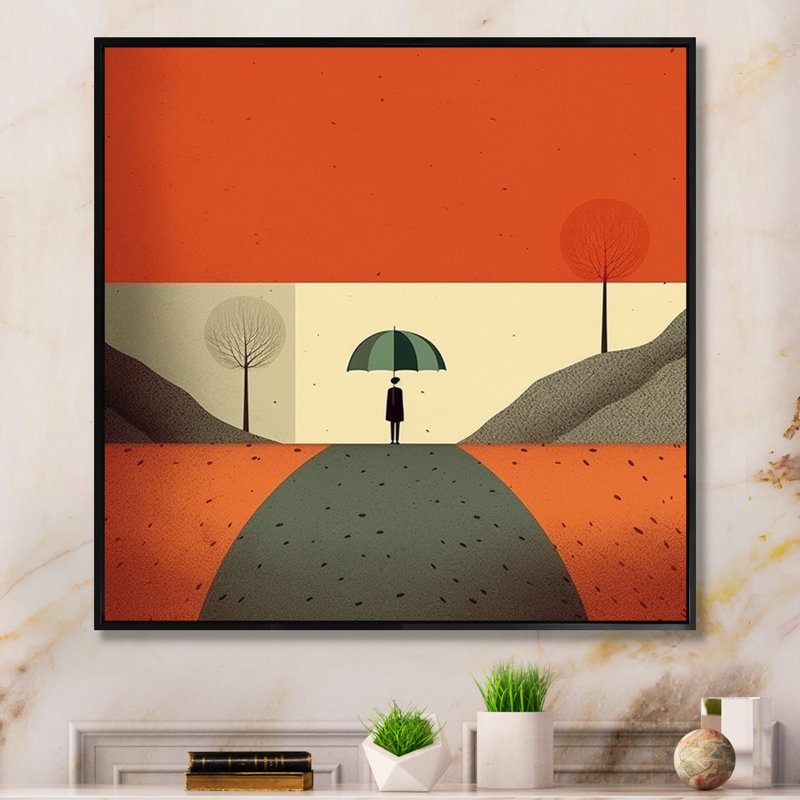 Minimalisme solidaire paysage IV - reproduction sur toile, H 30 po x l 30 po x P 1 po, Cadre flottant noir