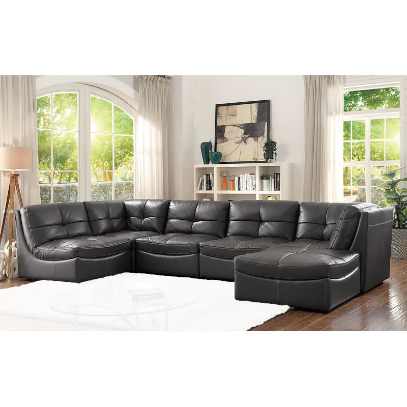 Canapé modulaire en cuir 6 pièces Estere Estere