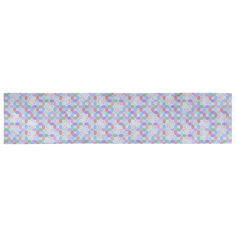 Chemin de table Avicia, 72 po x 16 po, Alternance de pastels, 100 % coton