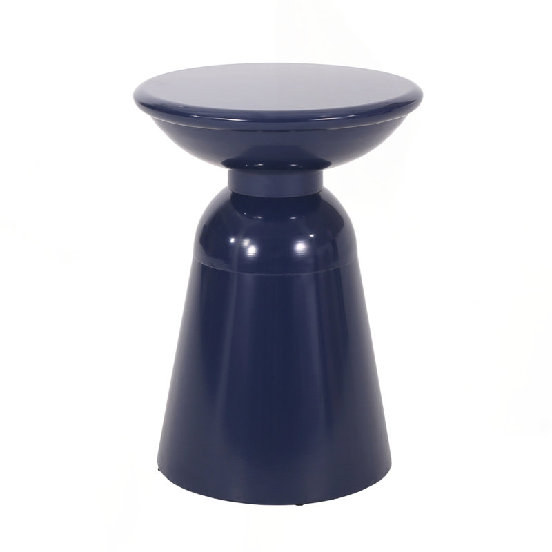 Outdoor Metal end Table, Navy Blue